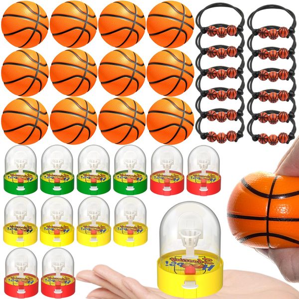 Cheelyvin.H 36 Pcs Basketball Goodie Bag Favors for Kids 4-12, Mini Basketballs Game Party Favors, Adjustable Basketball Bracelets, Set for Sports Party