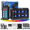 RGB 8 Gang LED Switch Panel - Wireless Remote Circuit Control Relay System Box