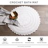 DII Crochet Collection Reversible Bath Mat, Round, 27.5" Diameter, White