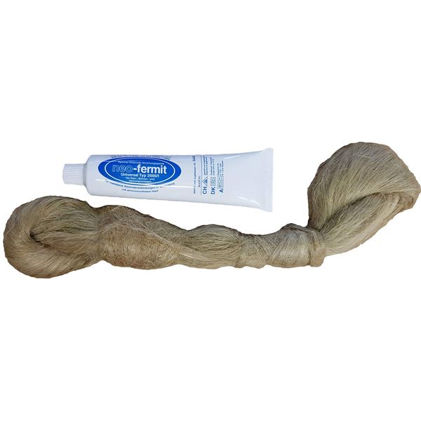 Hanf + Fermit Dichtungsset_-=-_ Diese Gewindedichtung bestehend aus 100g Zopf Hanf und 150g Tube Neo-Fermit zum abdichten von Gewinden bei der Gas-, Wasser- Installation