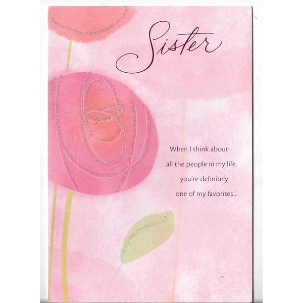 NEW Hallmark Birthday Card approx 5.5x8" Sister You're Definitely a Favorite