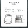Supply Giant HNSD4007 2 X 1-1/2" Galvanized Malleable Iron Reducing Coupling