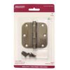 (12 Pack) 3" Hinge 5/8" Radius Round Corner Antique Brass