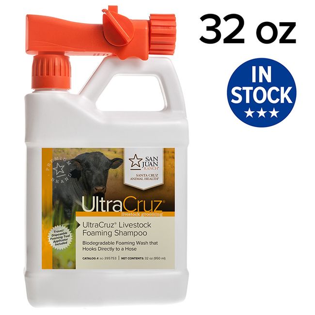 UltraCruz Livestock Foaming Shampoo, 32 oz with Travel Applicator