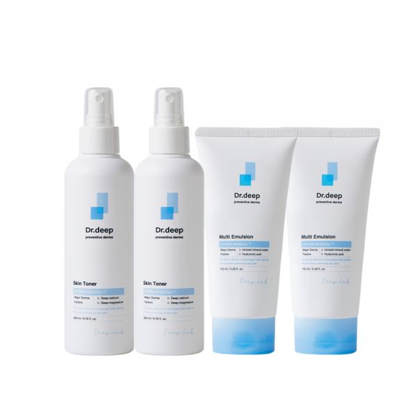 Dr. Deep Two-Two Set (Skin Toner 200ml x 2 + Multi-Emulsion 150ml x 2)