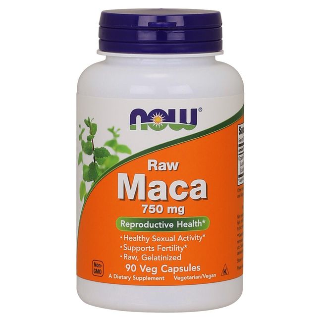 NOW Foods Maca, 750 mg Raw, 90 Veg Capsules