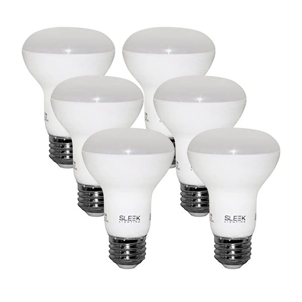 SLEEKLIGHTING BR20 6 Watt, LED Dimmable Wide Flood Light Bulb(110°), Warm White (3000K), 450 Lumens, E26 Medium Base, 45 Watt Equivalent, UL& Energy Star Approved (Pack of 6)