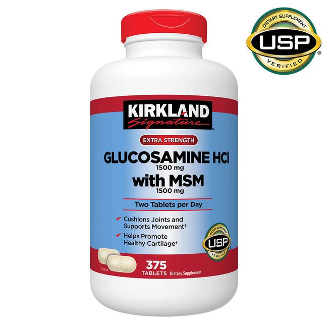 Kirkland Signature Glucosamine HCI w/ MSM Healthy Joints & Cartilage 375 Tablets