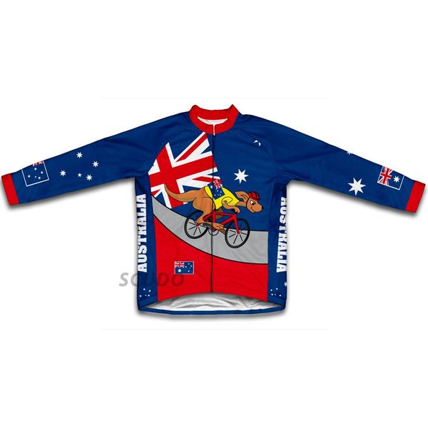 Australia Kangaroo Rider Winter Thermal Cycling Jersey for Women - Size 3XL Blue