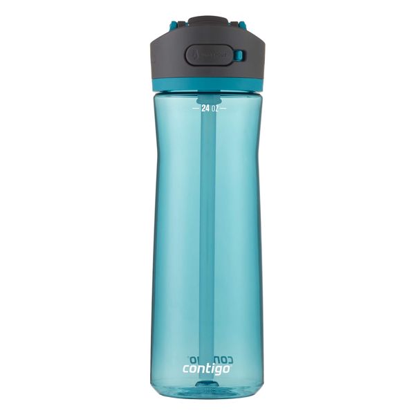 Contigo Ashland 2.0 Leak-Proof Water Bottle with Lid Lock and Angled Straw, Dishwasher Safe Water Bottle with Interchangeable Lid, 24oz Juniper