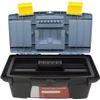 ANMOO Small Tool Box, 13inches Protable Plastic Toolbox With Extra Removable Tray Lockable Multi-Compartment Tool Storage Box For Tools Organization