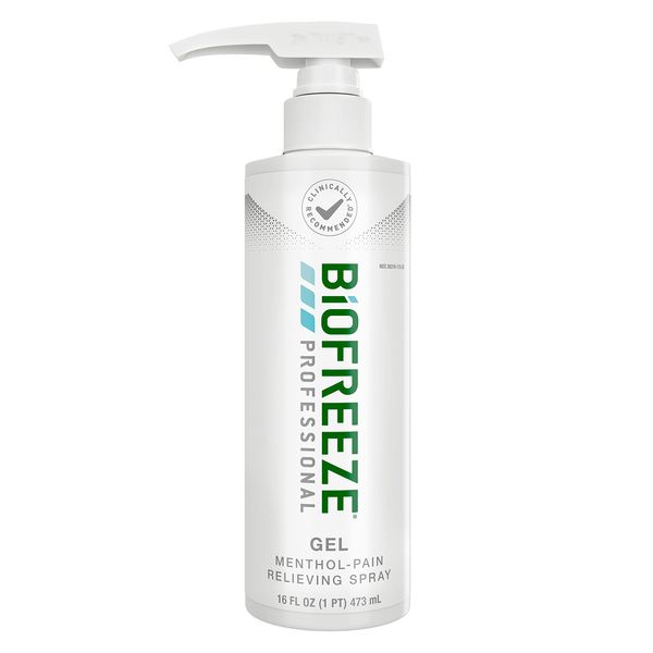 Biofreeze Professional Strength Pain Relief Gel, Arthritis Pain Reliver, Knee & Lower Back Pain Relief, Sore Muscle Relief, Neck Pain Relief, FSA Eligible, 16 FL OZ Biofreeze Menthol Gel