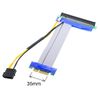 Cablecc PCI-E Express 4X to 16x Flex Cable Extender Converter Riser Card Adapter with 4-Pin Power 15 cm
