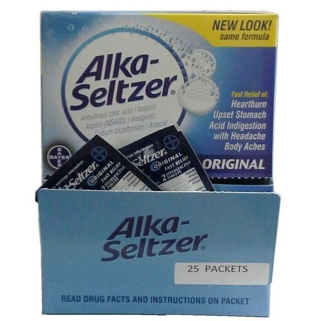 Alka Seltzer Tablets - 50 Count 25 packs of 2 great for resale New Look 2023