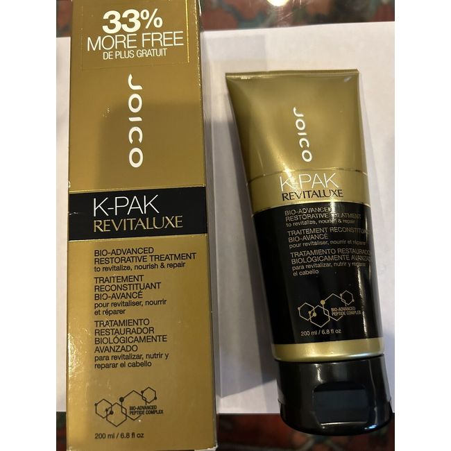 JOICO K-PAK REVITALUXE BIO-ADVANCED RESTORATIVE TREATMENT 33% MORE FREE 6.8 OZ