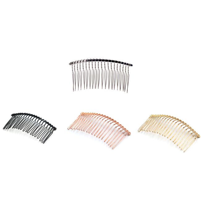 Ruwado 4 pcs 20 Teeth Metal Side Comb Veil Twist Vintage Fashion Classic Hair Comb Pin French Hair Clamp Accessories for Women Girls Styling Daily Wear Wedding Party Christmas