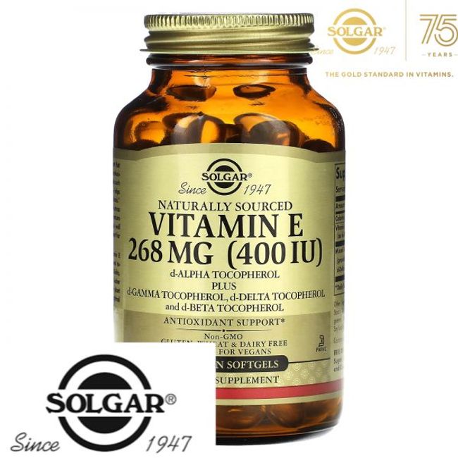 Solgar Vitamin E 268 mg Mixed Tocopherols 100 Vcaps