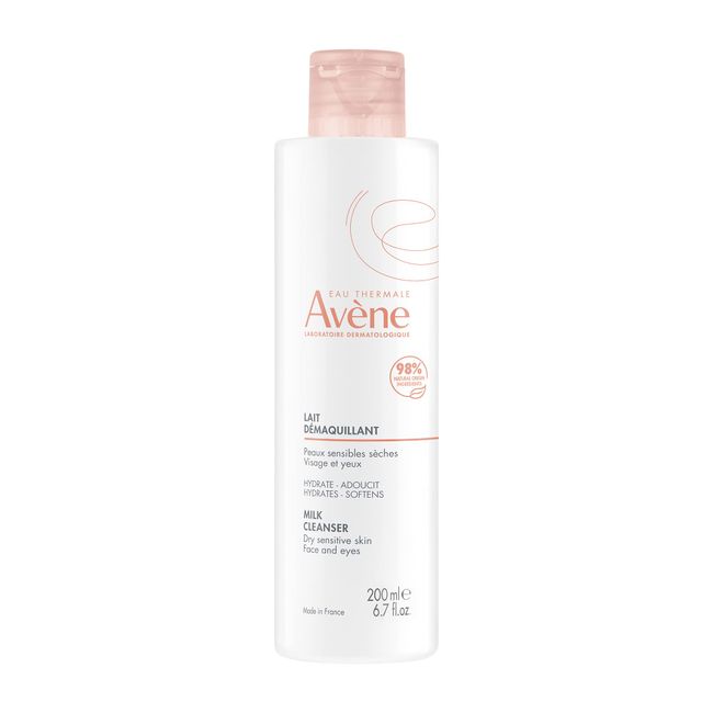 Eau Thermale Avene Gentle Milk Cleanser - Moisturizing, No-Rinse, Soap-Free Cleansing Lotion for Dry, Sensitive Skin - 6.7 fl.oz.