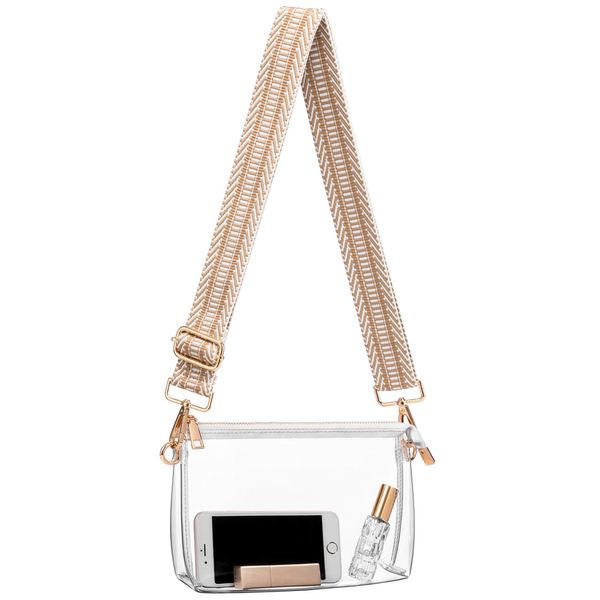 BS-VOG Clear Purse for Women Stadium Approved, Clear Crossbody Bag, Small Clear Stadium Bag for Concerts Sports Events