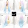 Long Straight Heat Resistant Fiber Wigs Dark Root Ombre Purple Blue Synthetic Lace Front Wigs for Women 3 Tones Colorful Drag Queen Cosplay Party Wigs