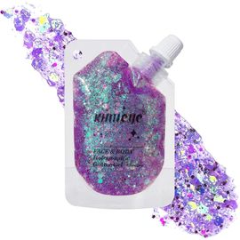 Body Glitter Gel, Holographic Face Glitter Gel Shimmer Makeup for