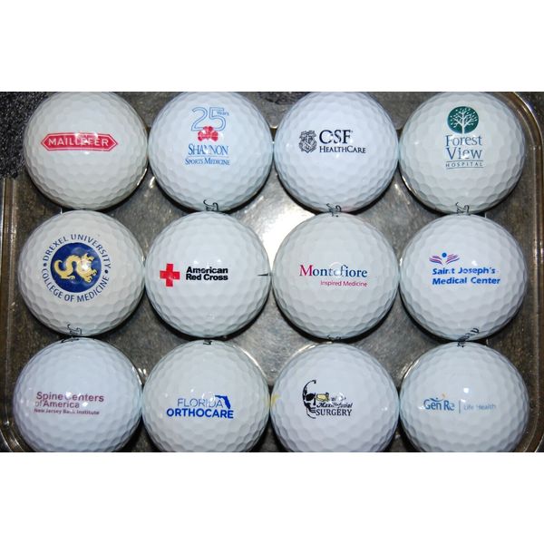 Set of  12 GOLF BALL Collectible LOGO  HEALTH CARE , MEDICINE , HOSPITAL related