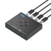 USB 3.0 Switch 4 Computers Sharing 4 USB Peripheral Devices Switcher for PC Laptop Mouse Keyboard Scanner Printer with 3.5mm Audio Output
