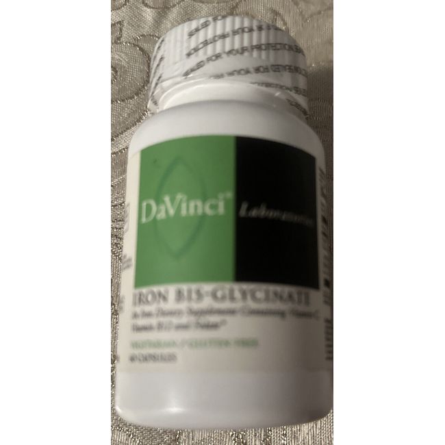 DaVinci Laboratories of Vermont, Iron Bis-Glycinate, 60 Capsules Exp 07/24