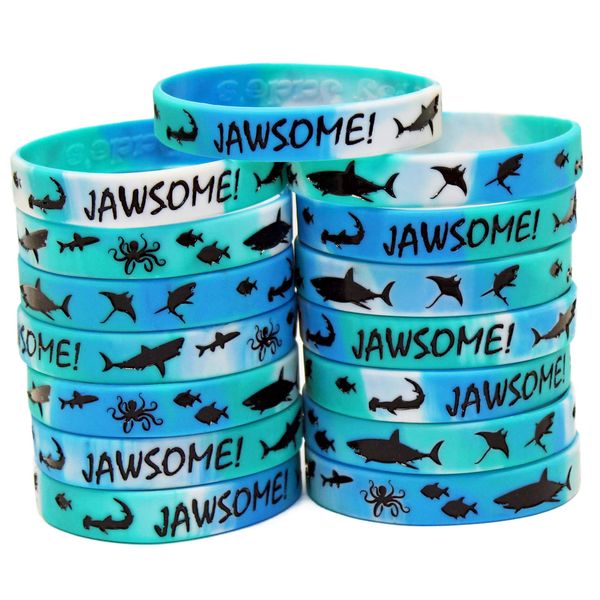 Gypsy Jade's Shark Party Favors - Wristbands for Jawsome! Shark Themed Parties - Pack of 15!