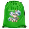 Personalised Aviation Bear Drawstring Bag for Boys Custom, One Size, Red