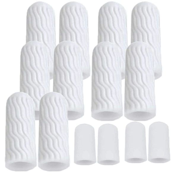 Mcvcoyh Finger Cots, 14 Pack Gel Finger Protector Finger Cots, Gel Finger Sleeves to Protect Fingertips, Hand Eczema