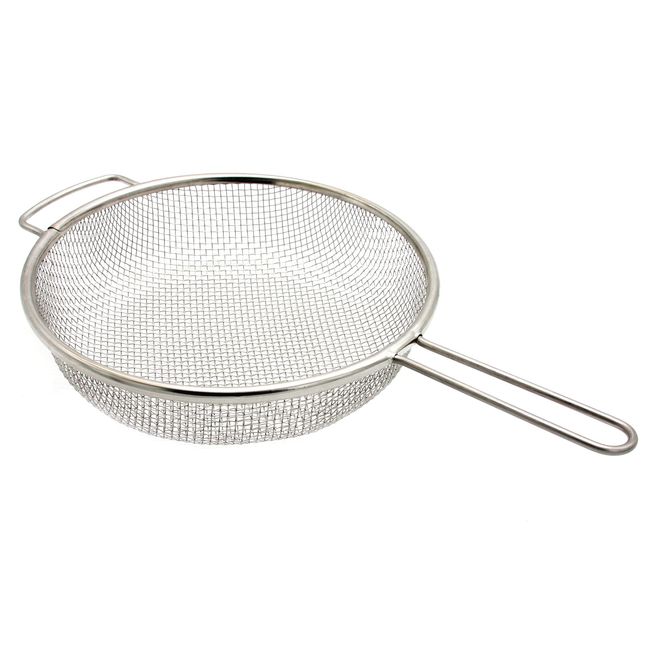 Made in Japan 18-8 Stainless Steel Frying Pan Grill Net (25cm) Durable & Outdoor BBQ Cooking on Direct Fire, Can Also Be Used as Fryer Net Basket