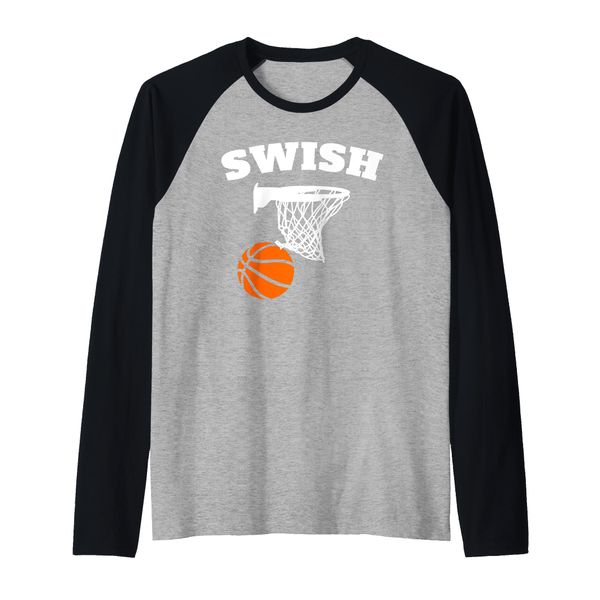 Swish Basketball Swish Raglan Baseball Tee