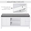 Shoe Bench Entryway Storage Organizer w/ Adjustable Shelf & Padded Seat