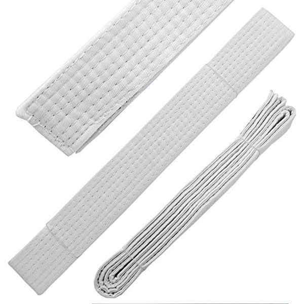 Solid Rank Karate Martial Arts and Taekwondo Belts (White, 2)