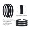 20 Pack Women Plain Black Cloth Covered Thin Hard Plastic Headband Hairband Elastic Hair Hoop Holder Clasp Tiara Crown Headpiece Accessories DIY