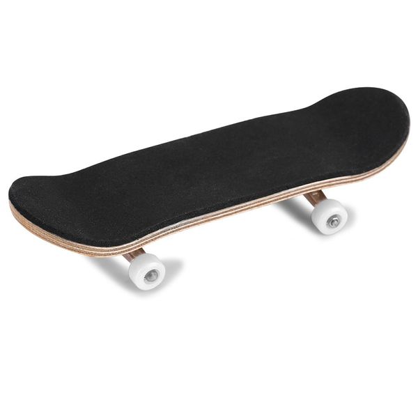 1Pc Maple Wooden Alloy Fingerboard Finger Skateboards Mini Fingerboard with Soft Pad Bearing Wheels and Box Reduce Pressure Kids Gifts(White)