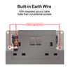 5 Pack CNBINGO Double Switched Socket, 13 Amp Electric Power Socket, PC Wall Plate Outlet