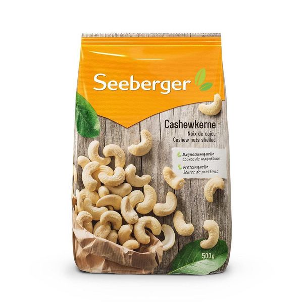 Seaburger Cashkern Total Cashew Nuts - Rich in Protein, Vitamins and Minerals - Natural Residue - No Additives Vegetarian (1 x 500g), Quantity, See Details