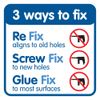 Croydex Flexi-Fix Easy to Fit Cheadle Chrome Plated Square Design Towel Ring, Silver