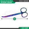 3 Pcs Northbent Suture Stitch Scissor curved 4.5" Rainbow Titanium Coating