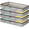 4-Pack 4.5 Inch Low Profile under Bed Storage Bins with Lids for Clothes Blanket