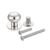 sourcing map 12mm Head Dia. Round Knobs Pull Handle, 10pcs Zinc Alloy for Drawer Pulls Gift Box Cabinet Door Knobs with M3x14,M3x25 Screws, Silver Tone