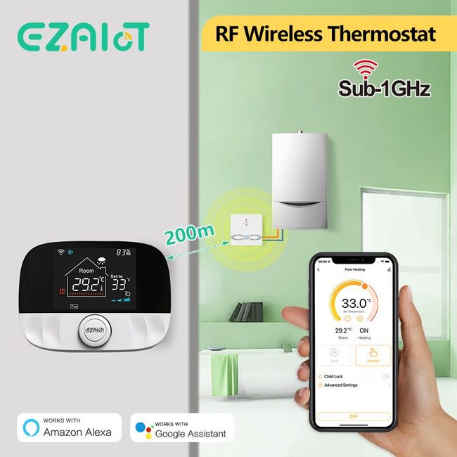 App Controlled Wifi Wireless Thermostat With Receiver For Heating