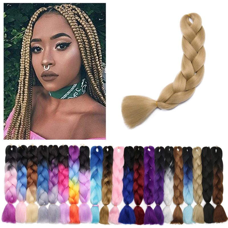 Benehair Ash Blonde Braiding Hair 1 Bundle 24inch Jumbo Braiding Hair ...