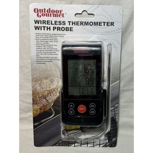 Outdoor Gourmet Wireless Thermometer With Probe
