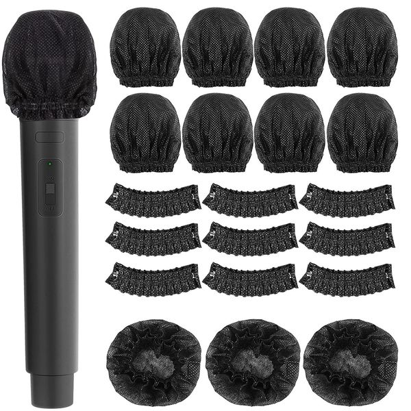 Microphone Covers, 100pcs/50 Pairs Disposable Microphone Cover, Non-woven Mic Cover, Karaoke Microphone Cover, Antibacterial, Dustproof, Noise Prevention