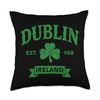 Dublin Ireland Shamrock for St Patricks day Throw Pillow