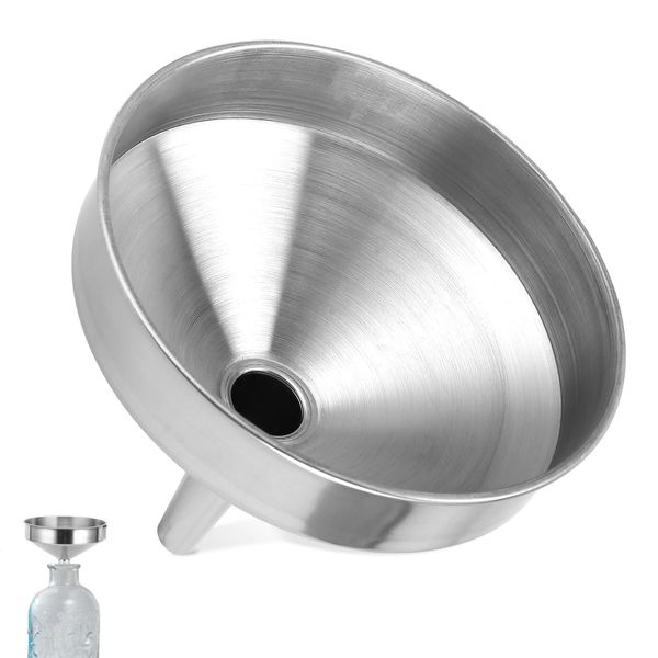 Funnel Stainless Steel 15cm/5.9inch Funnel,Kitchen Funnel Thickened Oil Funnel Jar Funnel for Spices, Essentail Oil, Ingredients