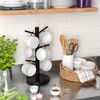 Coffee Mug Holder Black Bamboo Mug Tree with Thicker Base Coffee Cup Stand